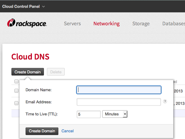 Networking > Cloud DNS > Create Domain