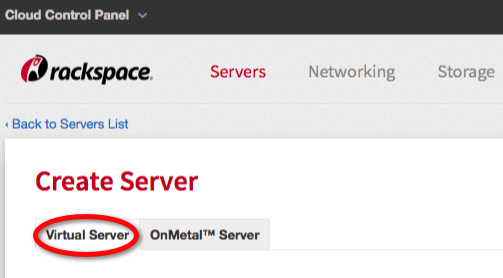 Click the Virtual Server tab to begin creating a virtual server.